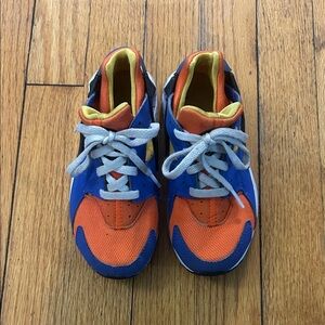 Nike Huarache Kids Blue and Orange Sneakers
